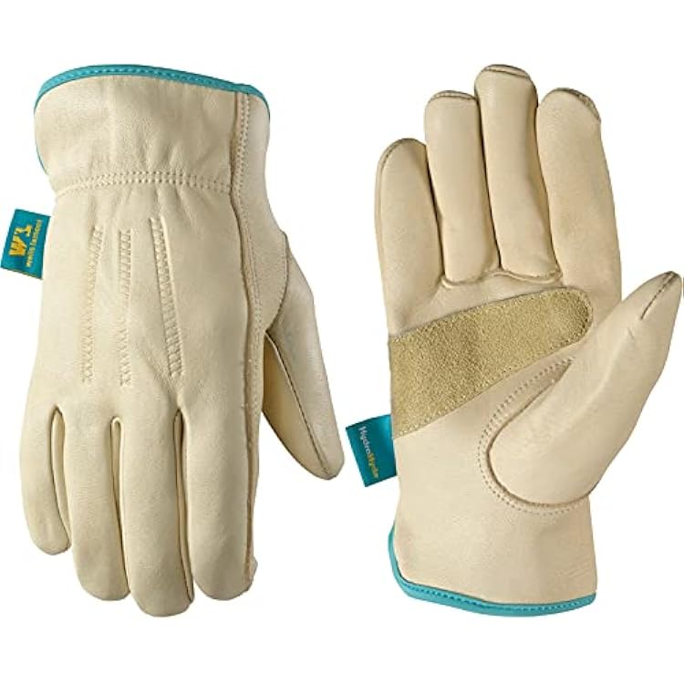 Wells Lamont Womens Water-Resistant Leather Work Gloves | Puncture Resistant, Reinforced, HydraHyde | Medium 1167M