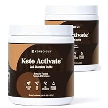 KETO ACTIVATE Dark Chocolate Truffle Exogenous Ketones Drink: Pure Keto Shake Powder with Chocolate Ketones | Jumpstart Ketosis & Boost Energy with Natural Ketones Supplements by Konscious Keto