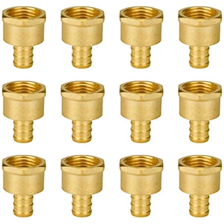 SUNGATOR 12-Pack 12 PEX to 12 Female NPT Brass Fittings, UPC Certified