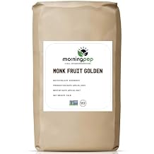 Morning Pep Monk Fruit Sweetener, golden Sugar Substitute, 55 lb, Keto Friendly, 1:1 Sugar Replacement, Zero Calorie, Non-GMO, Kosher, Golden - 55 lb BULK BAG (880 oz)
