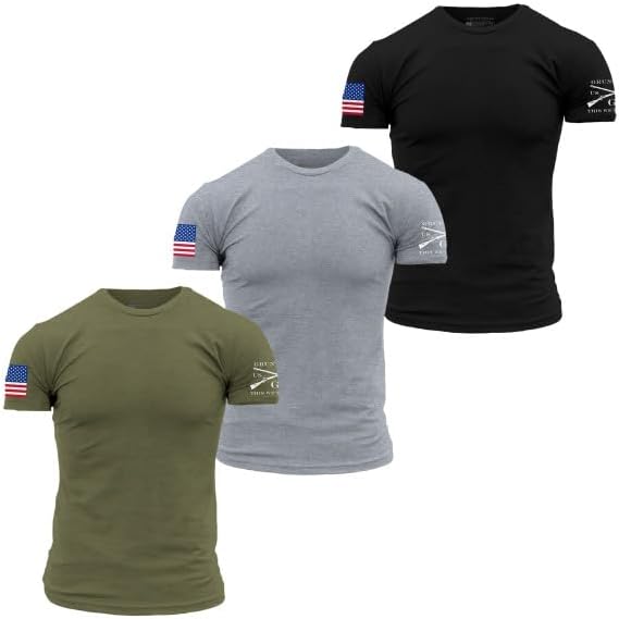 Grunt Style USA Full Color Flag Basic Men's T-Shirt Pack