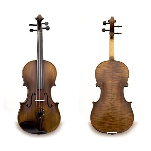 Sky Guarantee Mastero Sound Copy of Stradivarius 44 Size Professional Hand-made 44 Full Size Two-Piece Back Acoustic Violin Unique Antique Style ALL Ebony Parts