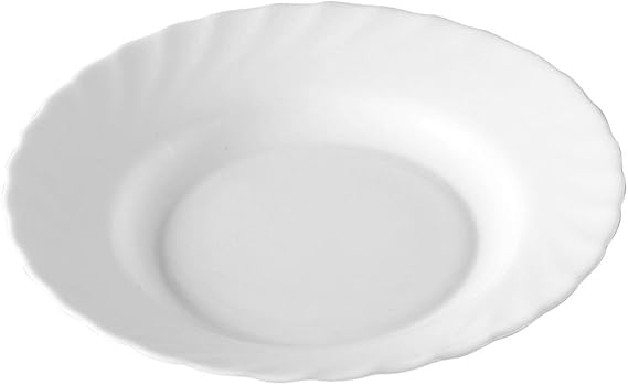 Arcoroc ARC Trianon D6889 Deep Plates 22.5 cm Opal Glass White Set of 6