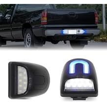 2PCS LED License Plate Tag Light for 1999-2014 Silverado GMC Sierra 1500 2500HD 3500HD, for Suburban Tahoe Avalanche Cadillac Escalade EXT Yukon XL Pickup, with Blue U-shape Neon Marker