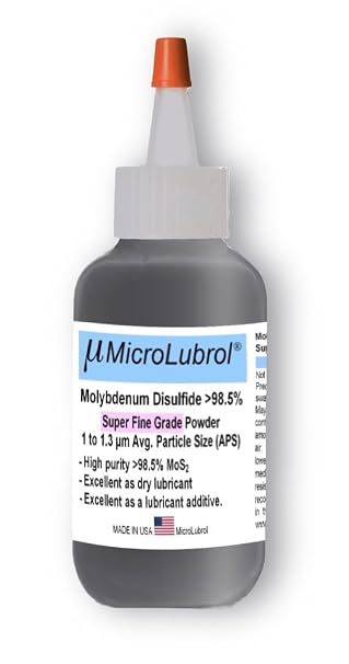 1/2 oz (0.5 oz, 14 Grams) Molybdenum Disulfide Moly MoS2 Powder 1.3 Micron Best LUBE Grade. Made in USA. Premium Quality.