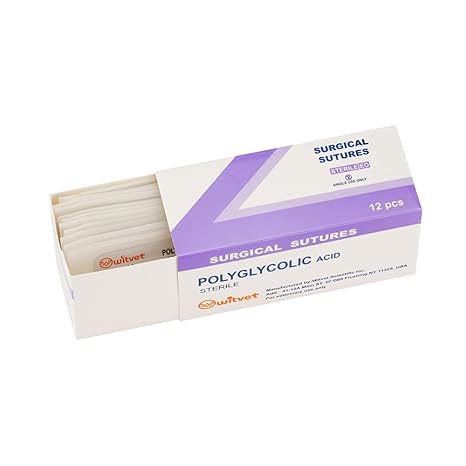 Veterinary Sutures Absorbable Sutures with Needle PGA Pdo Animal Suture Kit (PGA 2-0 line 75cm)