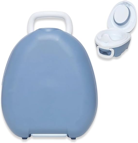 My Carry Potty - Blue Pastel Travel Potty, Award-Winning Portable Toddler Toilet Seat for Kids to Take Everywhere