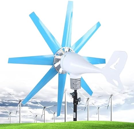 9000W Wind Turbine Generator - High-Efficiency 12V 24V 48V Windmill, 8-Blade Low RPM Wind Generator for Home & Marine, Sustainable Renewable Energy Solution, Eco-Friendly Power Generation System
