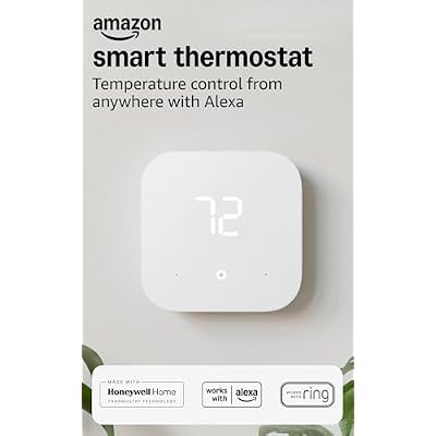 Like-New Amazon Smart Thermostat Save money and energy - Works with Alexa and Ring - C-wire required