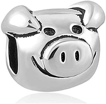 Cherityne Cute Pig Charm Bead for Bracelets