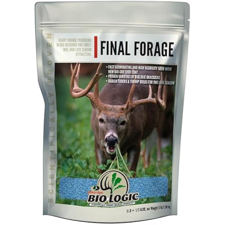 BioLogic Final Forage, Radish, Rapeseed, Turnip Blend Ideal for Fall & Late Season, 3 lb Bag Plants 13 Acre