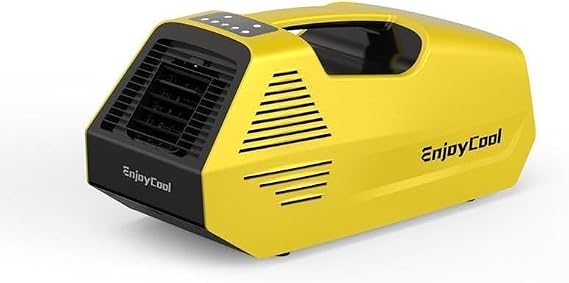 Portable Air Conditioner- Portable Ac for Camping, 240W Low Power Consumption Portable AC for Car, Tent, RV, Truck,Outdoor Use (Yellow)