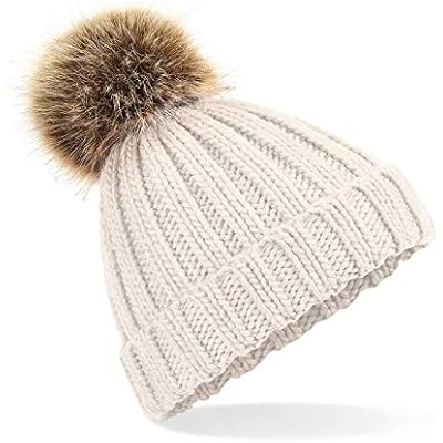 Beechfield Unisex Cuffed Design Winter Hat One Size Oatmeal