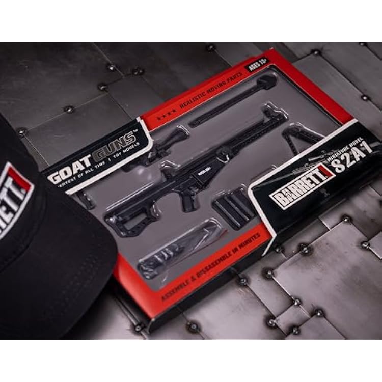 GoatGuns Miniature .50 Cal Barrett 82A1 Model Black | 1:3 Scale Diecast Metal Build Kit