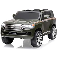 Kids 12V Ride On Car Truck, Hetoy Licensed Toyota Land Cruiser Battery Powered Electric Vehicle for Kids with Parent Remote Control, 2 Motors, 3 Speeds, Music, Horn, LED Lights
