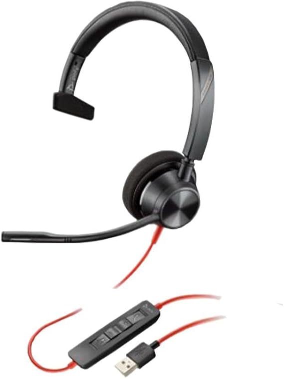 Plantronics Poly Blackwire 3310 USB-A Wired Headset - 213928-101