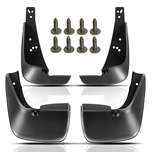 YHTAUTO Mud Flaps Splash Guards Replacement for Toyota Corolla 2003-2008 I4 1.8L Sedan, Mudguards Mudflaps Accessories for Cars Wheel Protector with Hardware Kit, Front & Rear LH RH, 4Pcs Set, Black