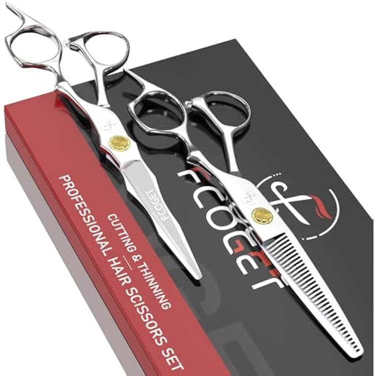 Professional Hair Cutting Scissors Thinning Shears Kit, High-End 440C Stainless Steel Barber scissors with Sharp Edge Blades, 6.8 inch Hair Cutting Shears, Right Hand Hair Scissors for Salon, Home