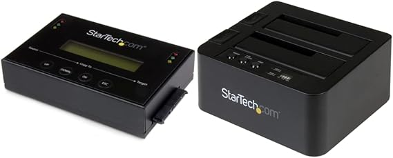 1:1 Standalone Hard Drive Duplicator with Disk Image Manager for Backup and Restore & .com Standalone Hard Drive Duplicator, External Dual Bay HDD/SSD Cloner/Copier
