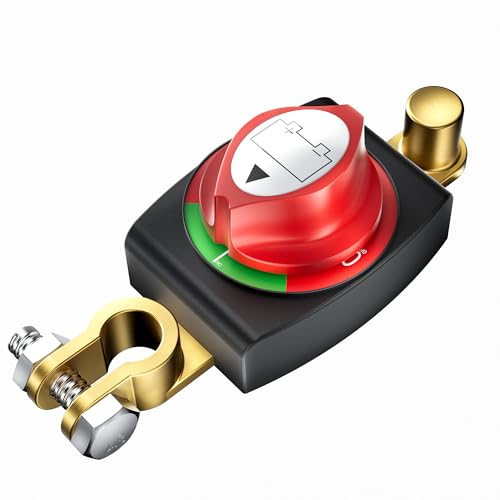 Battery Disconnect Switch 12V48V, Heavy Duty OnOff Post Clamp Master Power Cut Off Switch for Marine Boat Car RV ATV UTV Vehicles
