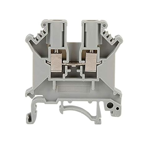 100 Pcs UK3N DIN Rail Terminal Block Screw Clamp Connector 800V 32A - Gray