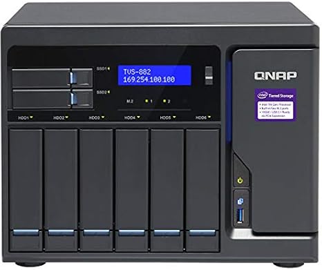 QNAP Turbo NAS TVS-882 NAS Server with Intel Core i5-6500, 32GB DDR4, 24TB HDD, Intel HD Graphics 630, RAID, QTS 4.2 Operating System