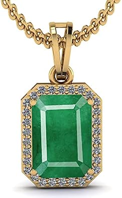 LMDPRAJAPATIS Lab Certified simuleted 10X15MM Zambian Emerald Panna Jwelery Pendant for 22k Gold Plated