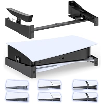 OIVO PS5 SlimPro Horizontal Stand for Disc & Digital Console, Stable PS5 Accessories Base Stand with Upgraded Support Rods on Bottom & Scalable Design for PlayStation 5 Console-Black
