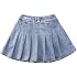Skirts for Girls Denim Skirt Pleated High Waist Jean Skorts with Shorts Underneath