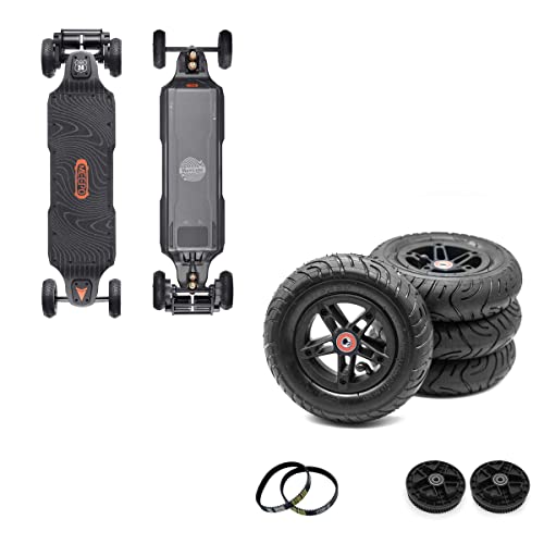 MEEPO Hurricane 2 in 1 Off-Road All Terrain Electric Skateboards, Ultra-Long 44 Miles Range Mountain Board, Highest 35MPH Top Speed, with Meepo 190MM Pneumatic TIRE Set