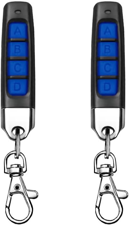 Kit2 Universal 4 Buttons Cloning Copy Wireless Alarms Remote Control Replacement Electric Gate 433.92MHz for Car Garage Door Rolling Doors Gate Skylight Lock(Purple-Black) (ABCD, Black-Blue)