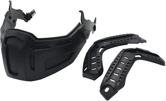 Fast Tactical Helmet Half-Face Mask, Rail Adapter Outdoor Tactical Protective Mask Folding Half Seal Mask for Cs Game Cosplay (BK)