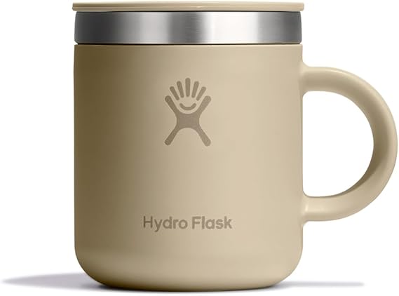 Hydro Flask Coffee Mug Insulated Stainless Steel, Non Spill, Leak Resistant Travel Mug 6 Oz Oat Tan