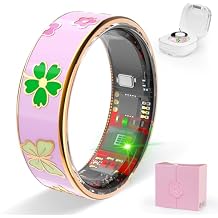 Smart Ring Men & Women Ring Sleep Tracker Pedometer Long Battery Life No Subscription Fee, IP68 Waterproof (Pink, 9)