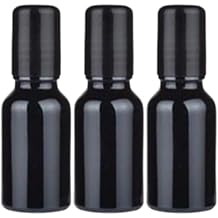 3 Pcs 15ml Black Glass Roller Bottle Mini Roll On Containers Empty Essential Oil Rolling Ball Bottle Roller Ball Perfume Dispenser