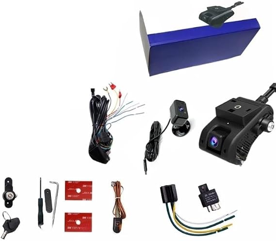 JC400 Dashcam Front and Rear Hotspot Inside Camera Live Stream Video Tracking Vehicle APP PC Dual Car Record(Inside Cam 10 Yr APP,None1)