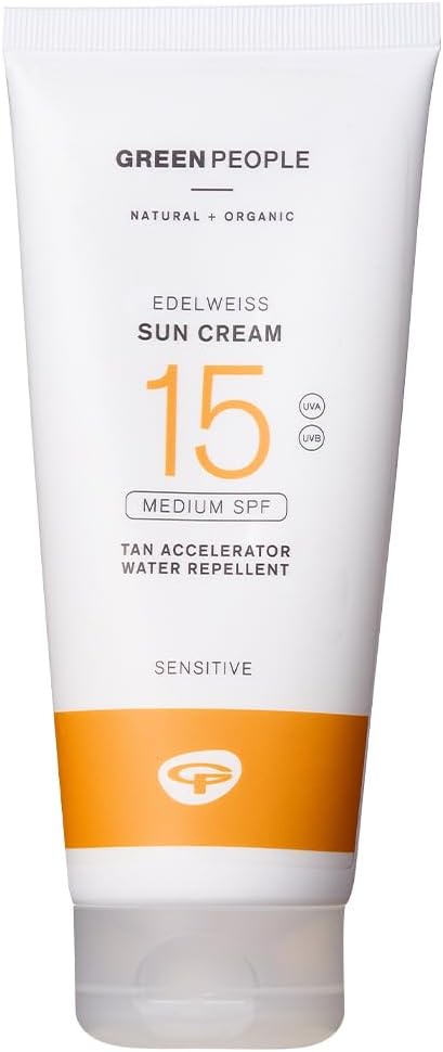 Green People Edelweiss Sun Cream with Tan Accelerator, 200ml
