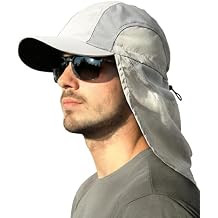 Mens Sun Hat with Breathable Mesh Sun Hats for Men Sun Protection Fishing Hat with Neck Flap for Hiking Cycling