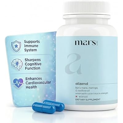 mars by GHC Alizenol Capsules with Moringa, Lions Mane & Tongkat Ali, Daily Wellness Supplement for Energy, Vitality Support, Pack of 3