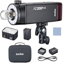 Godox AD200Pro II Pocket Flash Light 200W TTL Auto-Flash 1/8000s HSS 0.01-1.8s Recycle Time with Bi-Color Modeling Light