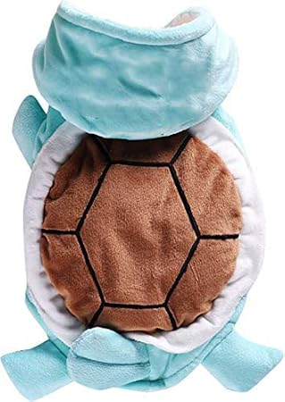 Dog Cat Halloween Costumes - Pet Turtle Cosplay Clothes, Adorable Flannel Tortoise Puppy Pajama Outfit, Soft Velvet Christmas Doggie Hoodies, Funny Fleece Sweater for Small Medium Large Dogs, XX-Small