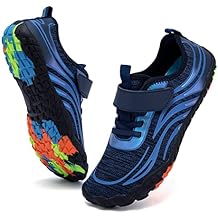 Boys & Girls Water Shoes Lightweight Comfort Sole Easy Walking Athletic Slip on Aqua 5 Toe Sock(Toddler/Little Kid/Big Kid)