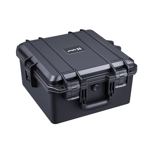 Lykus HC-3620 Waterproof Hard Case with Customizable Foam Insert, Interior Size 13.98x13.98x8.07 in, Suitable for camera, lens, drone, mic, flashlight, projector, electronics, tools, and more