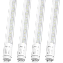 JESLED 4 Pack T8 LED Bulbs 4 Foot, 14W 2450LM 6000K Super Bright, Type A+B 4FT LED Bulbs, Fluorescent Tubes Replacement, Plug & Play or Ballast Bypass, Clear Cover