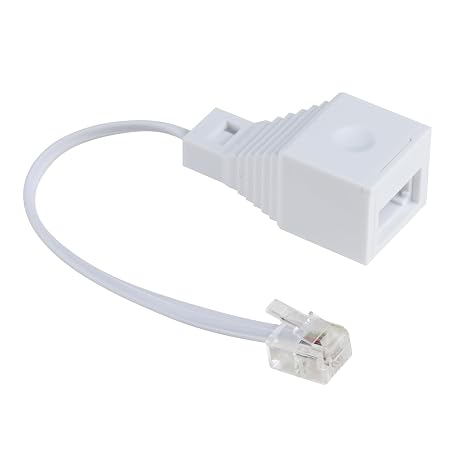 RJ11 to BT Socket Adapter Standard RJ11 Plug to BT Telephone Socket Landline Port Converter Phone to Ethernet Connector for 6P4C Telephone, FAX