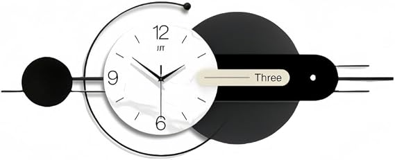 Modern Decorative Wall Clock, Creative Wall Clock, Large Modern Wall Clock, Metal Wall Clock, Modern Clock Wall, Clocks for Living Room(White)