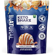 About Time Keto Shake with Bovine Collagen Protein + MCTs from Coconuts - 19g Fat, 10g Protein, 5g Net Carbs - Vanilla Caramel, 1lb