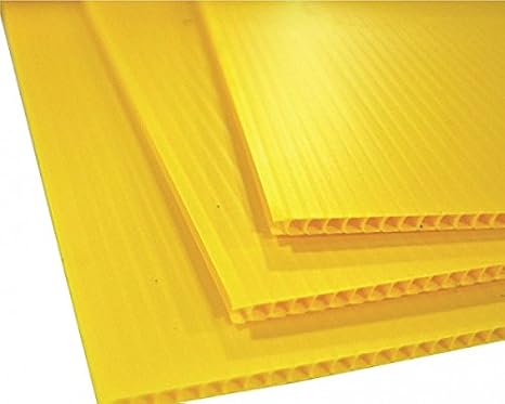 (10 Pack) Yellow 4mm Corrugated Plastic Board 48" x 96" - Vertical