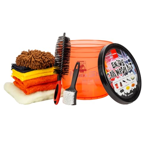 Maxshine 3.5-Gallon Car Wash Kit Deluxe Plus Auto Detailing Set with Microfiber Towels, Brushes, Mitts & Drying Pad for Professional Car Cleaning