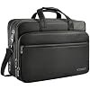 Ytonet Laptop Briefcases for Men, 17 Inch Expandable Briefcase Computer Bags for Laptop for Men, Water Resistant Multi Compartments Men's Work Bag with Luggage Strap for Bussiness Travel, Black